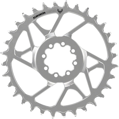SRAM Eagle 90 T-Type Direct Mount Chainring - 34t 12-Speed 8-Bolt Direct Mount 3mm Offset Steel Silver