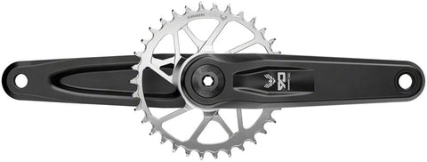 SRAM Eagle 90 T-Type Wide Crankset - 160mm 12-Speed 32t Chainring Direct Mount 2-Guards DUB Spindle Interface Black/Silver