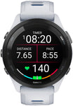 Garmin Forerunner 265 GPS Smartwatch - 46mm Black Bezel with Whitestone Case Whitestone/Tidal Blue Silicone Band