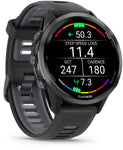 Garmin Forerunner 970  Carbon Gray DLC Titanium with Black Case and Black Translucent Whitestone Band