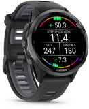 Garmin Forerunner 970  Carbon Gray DLC Titanium with Black Case and Black Translucent Whitestone Band