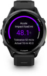 Garmin Forerunner 970  Carbon Gray DLC Titanium with Black Case and Black Translucent Whitestone Band