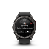 Garmin fenix 8, 51 mm, MicroLED, Sapphire, Carbon Gray DLC Titanium with Black/Pebble Gray Silicone Band