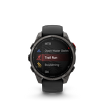 Garmin fēnix 8 Pro – 47 mm, AMOLED, Sapphire, Carbon Gray DLC Titanium with Black/Pebble Gray Silicone Band