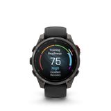 Garmin fēnix 8 Pro – 47 mm, AMOLED, Sapphire, Carbon Gray DLC Titanium with Black/Pebble Gray Silicone Band