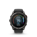 Garmin fēnix 8 Pro – 51 mm, AMOLED, Sapphire, Carbon Gray DLC Titanium with Black/Pebble Gray Silicone Band