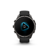 Garmin fenix 9 Pro – 47 mm Carbon Gray DLC Titanium with Black/Pebble Gray Silicone Band