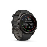 Garmin fenix 9 Pro – inReach, 47 mm Carbon Gray DLC Titanium with Black/Pebble Gray Silicone Band