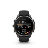 Garmin fenix 9 Pro – inReach, 47 mm Carbon Gray DLC Titanium with Black/Pebble Gray Silicone Band