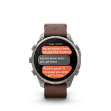 Garmin fenix 9 Pro – inReach, 47 mm Titanium with Walnut Leather Band