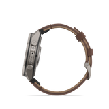 Garmin fenix 9 Pro – inReach, 47 mm Titanium with Walnut Leather Band