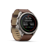 Garmin fenix 9 Pro – inReach, 51 mm Titanium with Walnut Leather Band
