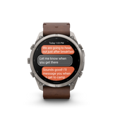 Garmin fenix 9 Pro – inReach, 51 mm Titanium with Walnut Leather Band