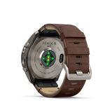 Garmin fenix 9 Pro – inReach, 51 mm Titanium with Walnut Leather Band