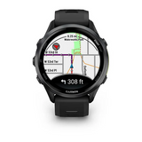 Garmin Forerunner 970  Carbon Gray DLC Titanium with Black Case and Black Translucent Whitestone Band