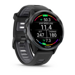 Garmin Forerunner 970  Carbon Gray DLC Titanium with Black Case and Black Translucent Whitestone Band