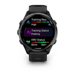 Garmin Forerunner 970  Carbon Gray DLC Titanium with Black Case and Black Translucent Whitestone Band