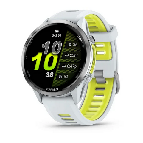 Garmin Forerunner 970  Titanium with Whitestone Case and Whitestone Translucent Amp Yellow Band