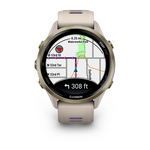 Garmin Forerunner 970  Soft Gold Titanium with French Gray Case and French Gray Translucent Indigo Band
