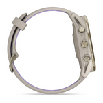 Garmin Forerunner 970  Soft Gold Titanium with French Gray Case and French Gray Translucent Indigo Band