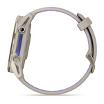 Garmin Forerunner 970  Soft Gold Titanium with French Gray Case and French Gray Translucent Indigo Band