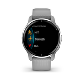 Garmin Venu 2 Plus, Silver Stainless Steel Bezel with Powder Gray Case and Silicone Band