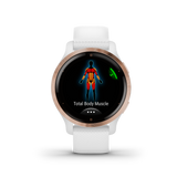 Garmin Venu 2S, Rose Gold Stainless Steel Bezel with White Case and Silicone Band