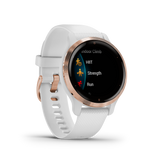 Garmin Venu 2S, Rose Gold Stainless Steel Bezel with White Case and Silicone Band