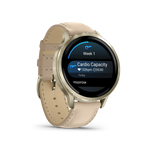 Garmin Venu 4 – 41 mm Lunar Gold with Bone Silicone Band and Light Sand Leather Band