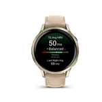 Garmin Venu 4 – 41 mm Lunar Gold with Bone Silicone Band and Light Sand Leather Band