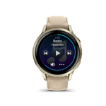 Garmin Venu 4 – 41 mm Lunar Gold with Bone Silicone Band and Light Sand Leather Band