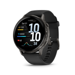 Garmin Venu 4 – 45 mm Slate with Black Silicone Band