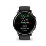 Garmin Venu 4 – 45 mm Slate with Black Silicone Band