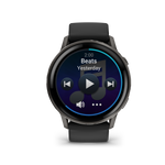 Garmin Venu 4 – 45 mm Slate with Black Silicone Band