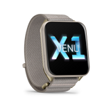 Garmin Venu X1 Soft Gold with Titanium Caseback and French Gray Nylon Band