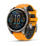 Garmin fenix 8, 47 mm, AMOLED, Sapphire, Titanium with Spark Orange/Graphite Silicone Band