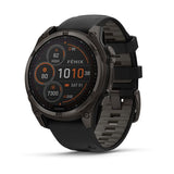 Garmin fenix 8, 47 mm, Solar, Sapphire, Carbon Gray DLC Titanium with Black/Pebble Gray Silicone Band