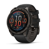 Garmin fenix 8, 47 mm, AMOLED, Sapphire, Carbon Gray DLC Titanium with Black/Pebble Gray Silicone Band