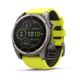 Garmin fenix 8, 51 mm, Solar, Sapphire, Titanium with Amp Yellow/Graphite Silicone Band