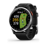 Garmin Approach S44, Silver Aluminum Bezel with Black Silicone Band