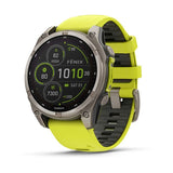 Garmin fenix 8, 47 mm, Solar, Sapphire, Titanium with Amp Yellow/Graphite Silicone Band