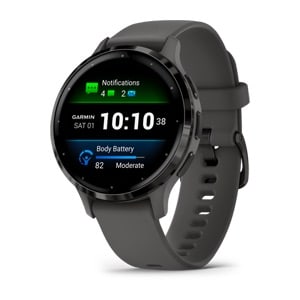 Venu 3S Slate Stainless Steel Bezel with Pebble Gray Case and Silicone Band