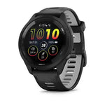 Garmin Forerunner 265 GPS Smartwatch - 46mm Black Bezel and Case Black/Powder Gray Silicone Band