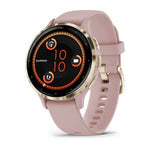 Venu 3S Soft Gold Stainless Steel Bezel with Dust Rose Case and Silicone Band