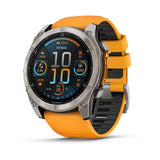 Garmin fenix 8, 51 mm, AMOLED, Sapphire, Titanium with Spark Orange/Graphite Silicone Band