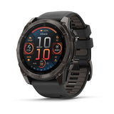 Garmin fenix 8, 51 mm, AMOLED, Sapphire, Carbon Gray DLC Titanium with Black/Pebble Gray Silicone Band