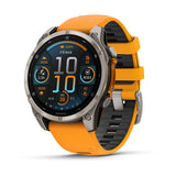 Garmin fenix 8, 47 mm, AMOLED, Sapphire, Titanium with Spark Orange/Graphite Silicone Band