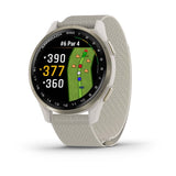 Garmin Approach S50, Cream Gold Aluminum Bezel with Ivory Nylon Band