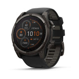 Garmin fenix 8, 51 mm, Solar, Sapphire, Carbon Gray DLC Titanium with Black/Pebble Gray Silicone Band