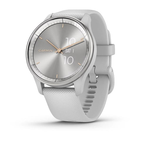 Garmin vívomove Trend, Silver Stainless Steel Bezel with Mist Gray Case and Silicone Band